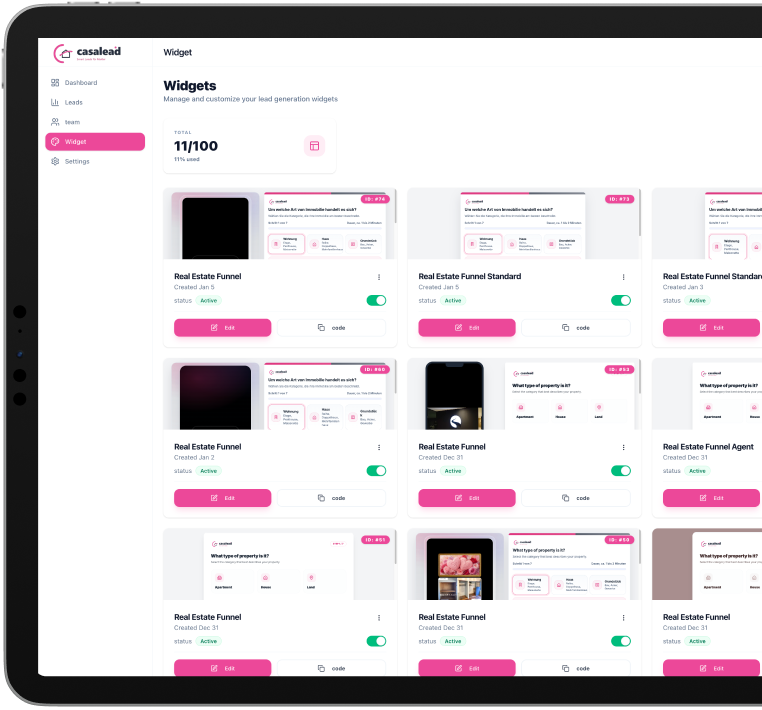 Website widgets